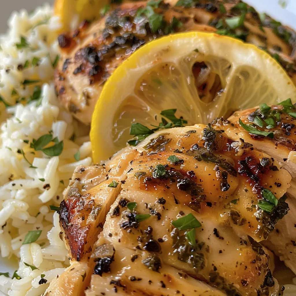 Slow Cooker Lemon Herb Chicken and Rice
