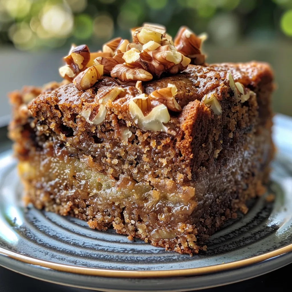 Lockerer Kuchen mit Zucchetti, Apfel und Baumnussen