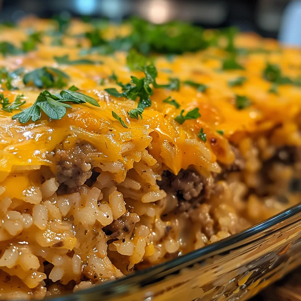 Cheesy Hamburger Rice Casserole