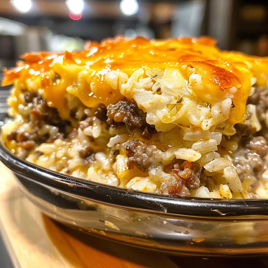 Cheesy Hamburger Rice Casserole
