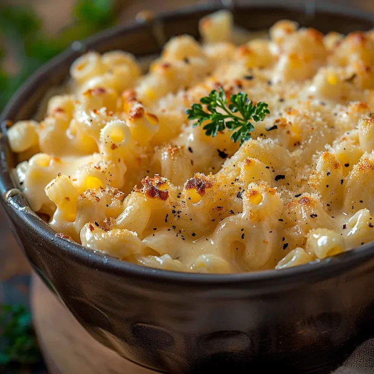 Close-up of creamy macaroni and cheese in a crockpot, with melted cheese and pasta visible.