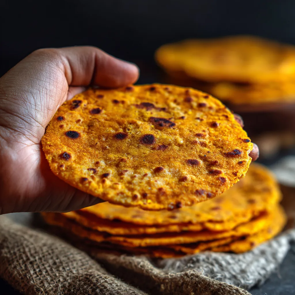 Delicious sweet potato tortillas displayed on a light-colored surface with a blurred kitchen background.