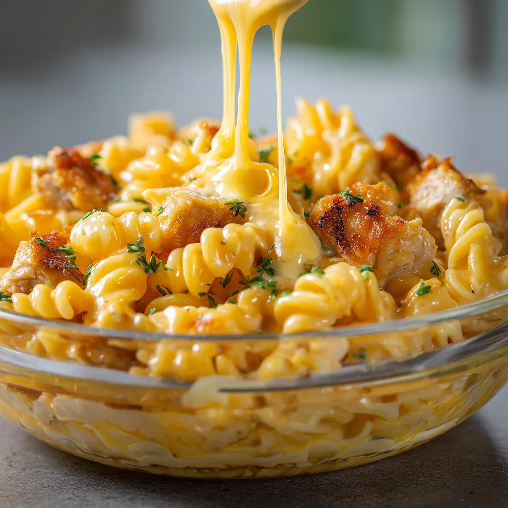 An inviting serving of Mac & Cheese, showcasing rich textures and colors.