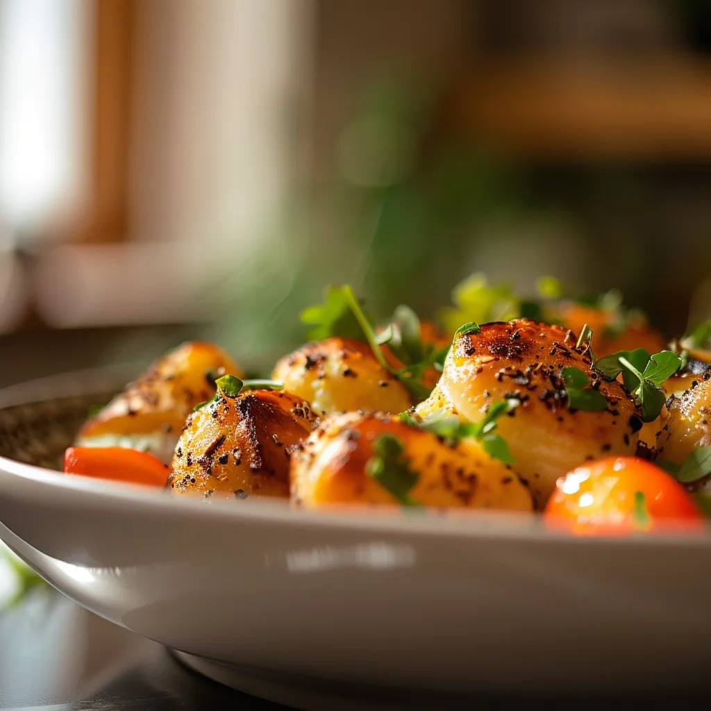 A beautifully lit image featuring Cloudflare services as a gourmet platter, highlighting the intricate details and colors.