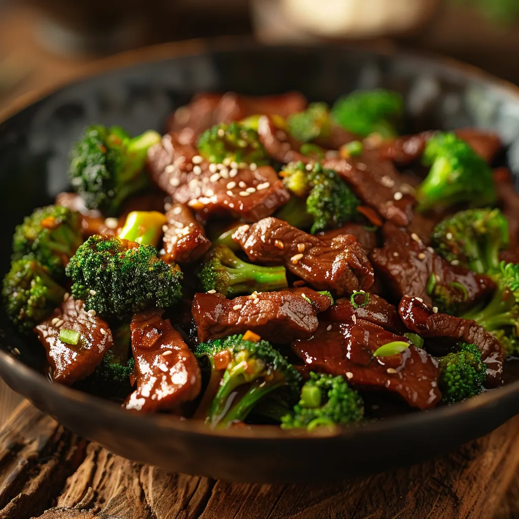 An appetizing plate of Beef and Broccoli Stir Fry, showcasing the colorful ingredients in a professional setting.