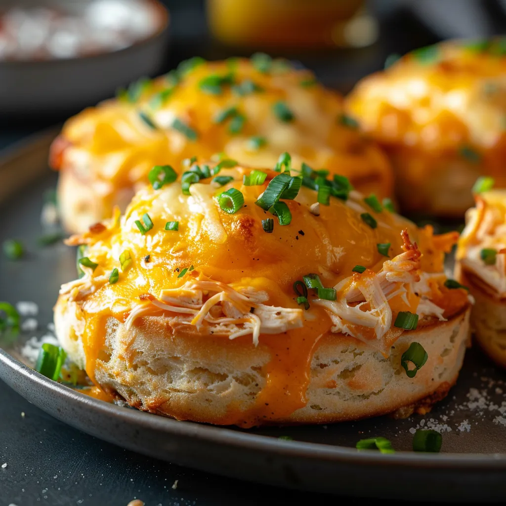 Deliciously arranged Cheesy Dynamite Chicken Buns with a soft, warm glow and intricate textures.