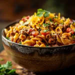 Close-up of Garlic Parmesan Chicken and diced potatoes, garnished with parsley.