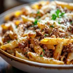 Close-up of Garlic Butter Chicken and Potatoes Skillet with melted butter and fresh parsley.