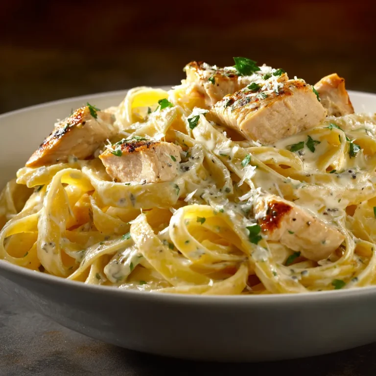Close-up of creamy Cajun chicken pasta topped with parmesan, illuminated by soft natural light.