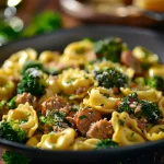 A vibrant bowl of Easy Chicken Lo Mein with colorful vegetables and noodles, softly illuminated.