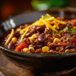 Close-up of a creamy Million Dollar Chicken Casserole topped with crushed Ritz crackers and garnished with parsley.