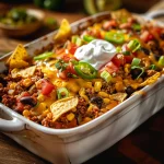 Close-up of a plated chicken and broccoli dish with garlic and spices.