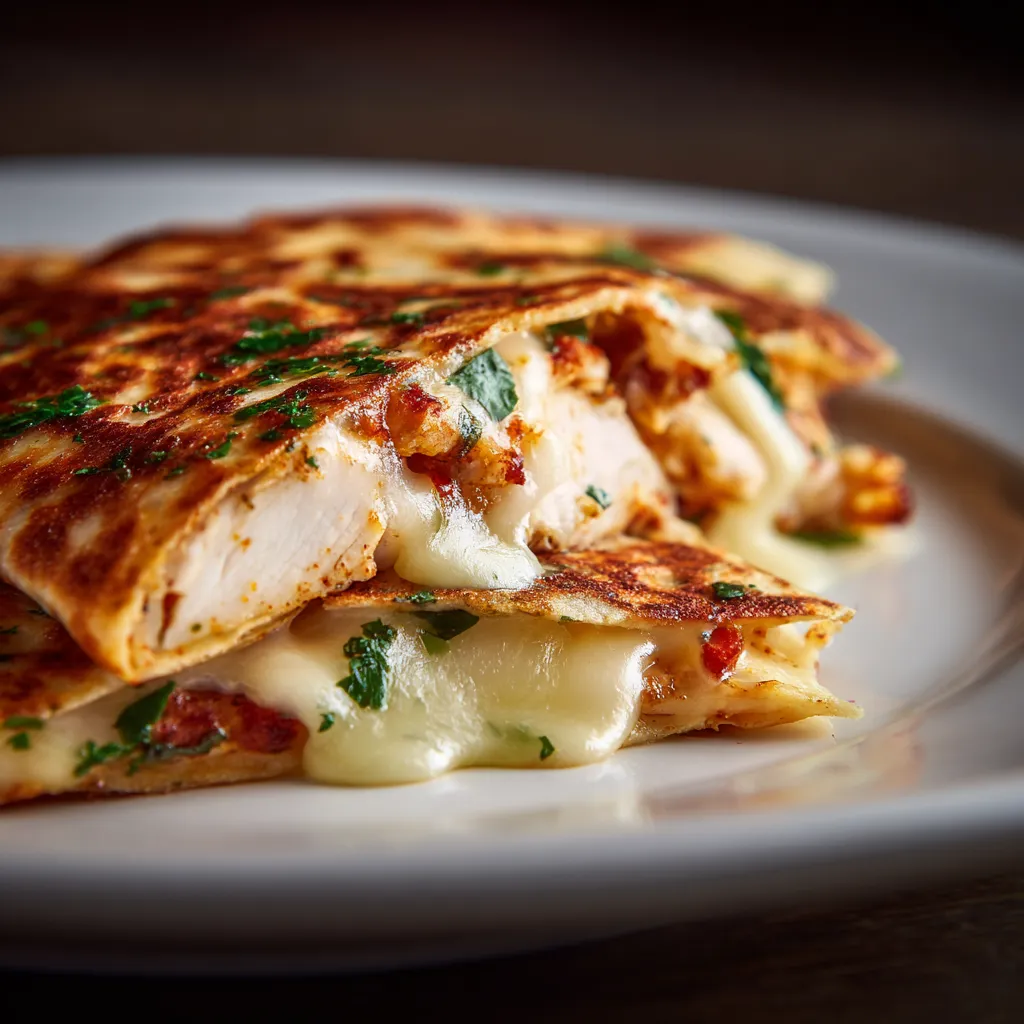 Deliciously stuffed chicken wraps with melted cheese and garlic, beautifully presented in natural light.