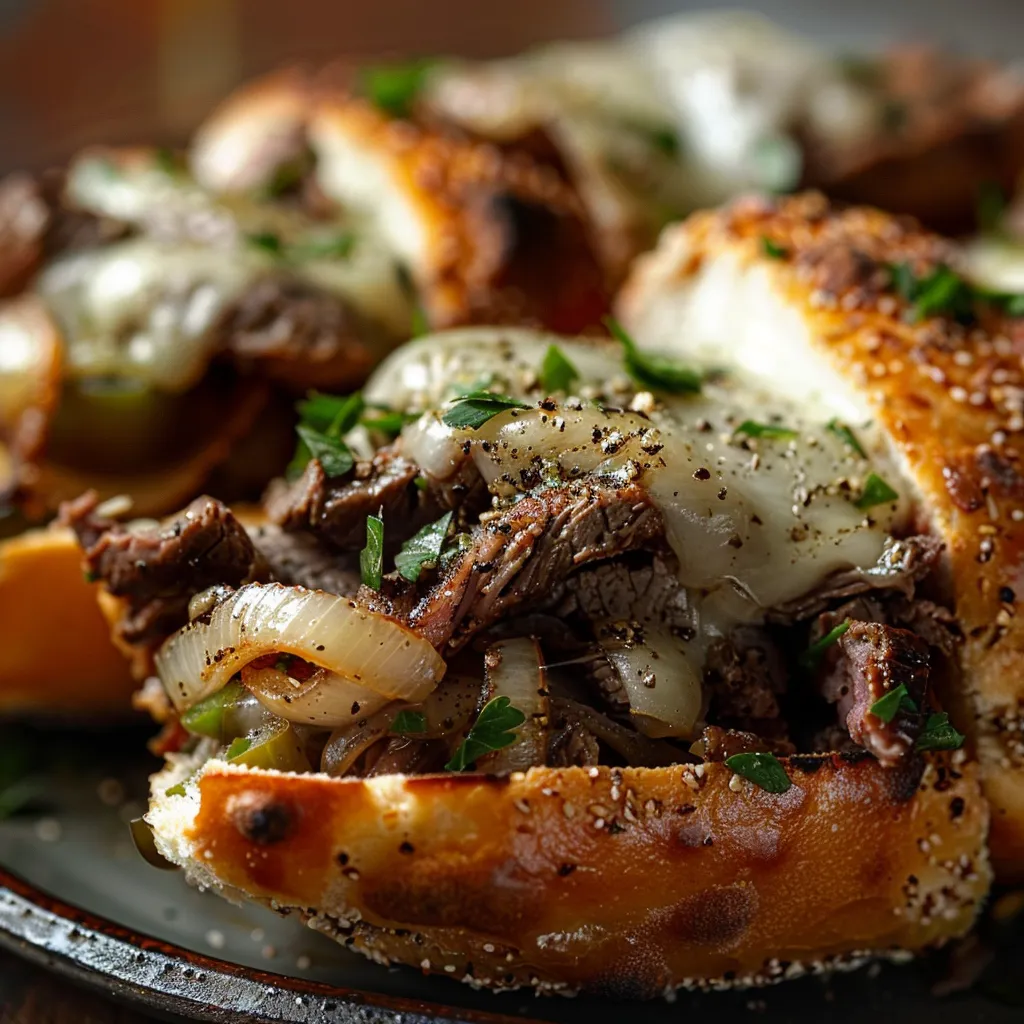 Appetizing Keto Philly Cheesesteak Rolls made with ribeye steak on a rustic table.