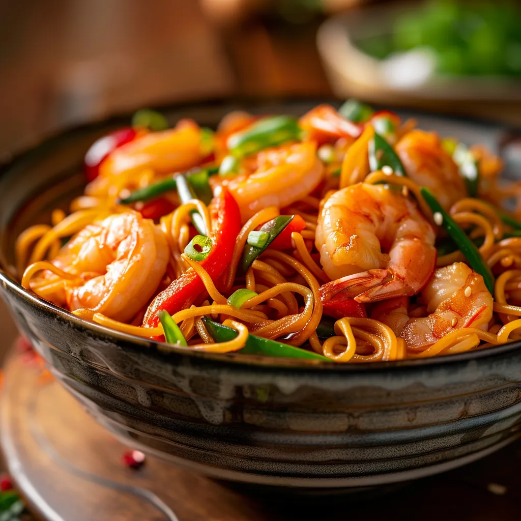 Detail shot of a healthy Garlic Parmesan Chicken Pasta dish with fresh ingredients and a blurred background.