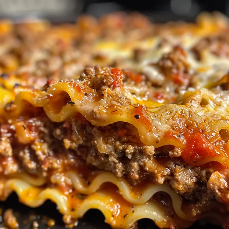 Close-up view of One Pan Lasagna Hamburger Helper in a bowl.