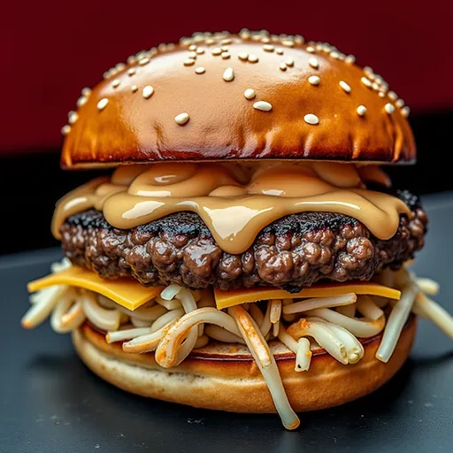 The Smash Burger Recipe That Will Make Your Taste Buds Dance A close-up of a juicy smash burger with melted cheddar cheese and fresh toppings.