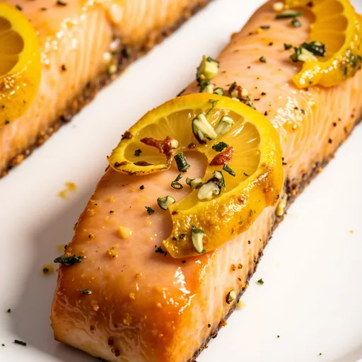 Savoring Sunshine: The Air Fryer Lemon Garlic Herb Salmon That Brightens My Day Close-up of a perfectly cooked Air Fryer Lemon Garlic Herb Salmon fillet with herbs and lemon garnishes.