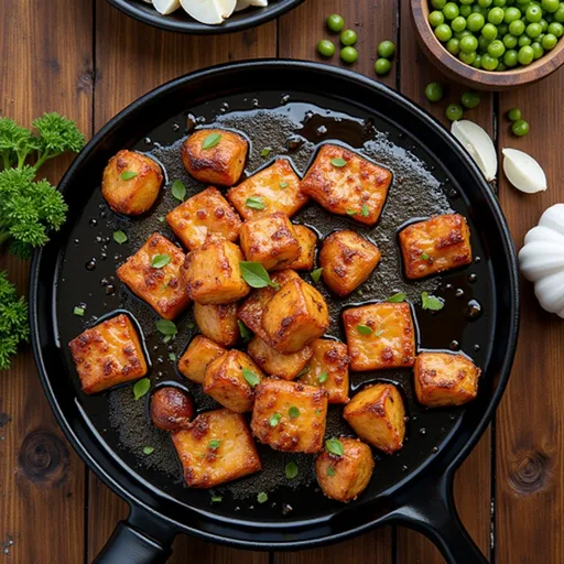 Sweet and Savory Salmon Bites: A Bite-Sized Delight That Steals the Show Close-up of Honey Garlic Salmon Bites garnished with green onions and drizzled with honey.