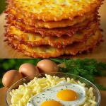Close-up of crispy Polish potato pancakes on a plate with a warm, inviting background.