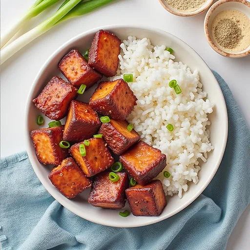 30-Minute Magic: Crispy Honey Garlic Salmon Bites for the Win! Close-up of crispy honey garlic salmon bites with warm lighting and soft shadows.