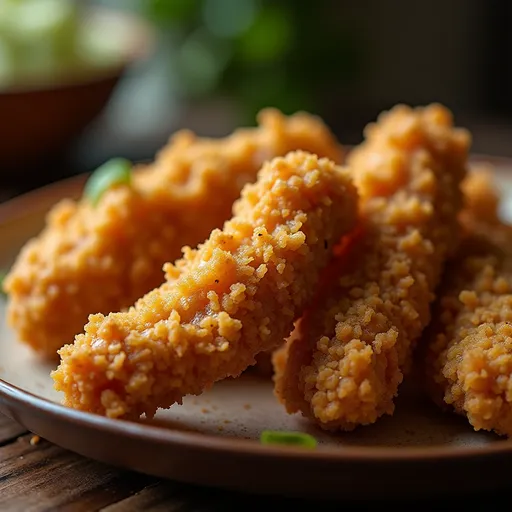 Crispy Pretzel Chicken: A Flavorful Adventure That Will Steal Your Heart Close-up of crispy pretzel-coated chicken breast with mustard-cheddar sauce drizzled on top.