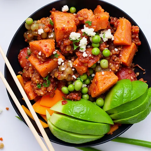 Savor the Sea: My Go-To Salmon Poke Bowl for Any Day Close-up of a vibrant salmon poke bowl with colorful ingredients.