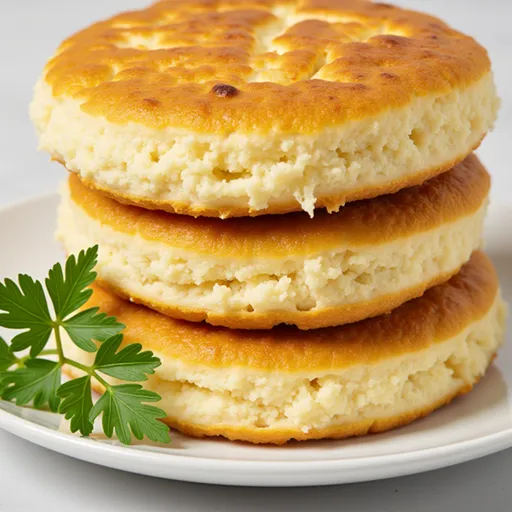The Dreamy Fluffy Cottage Cheese Cloud Bread That Will Make Your Heart Soar Close-up of fluffy cottage cheese cloud bread with a golden crust, set against a blurred cozy background.