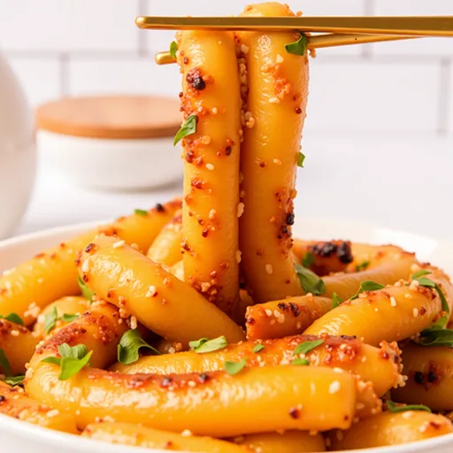 A plate of Easy Potato Noodles with a soft focus background, highlighting their delicious appearance.