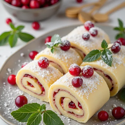 A serving of festive Cranberry Tortilla Pinwheels, showcasing their vibrant layers.
