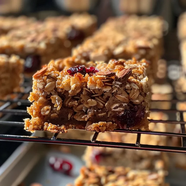 Baked Oatmeal Squares: A Cozy Morning Delight That Feels Like Home Close-up of baked oatmeal squares with a golden brown crust and visible cranberries.