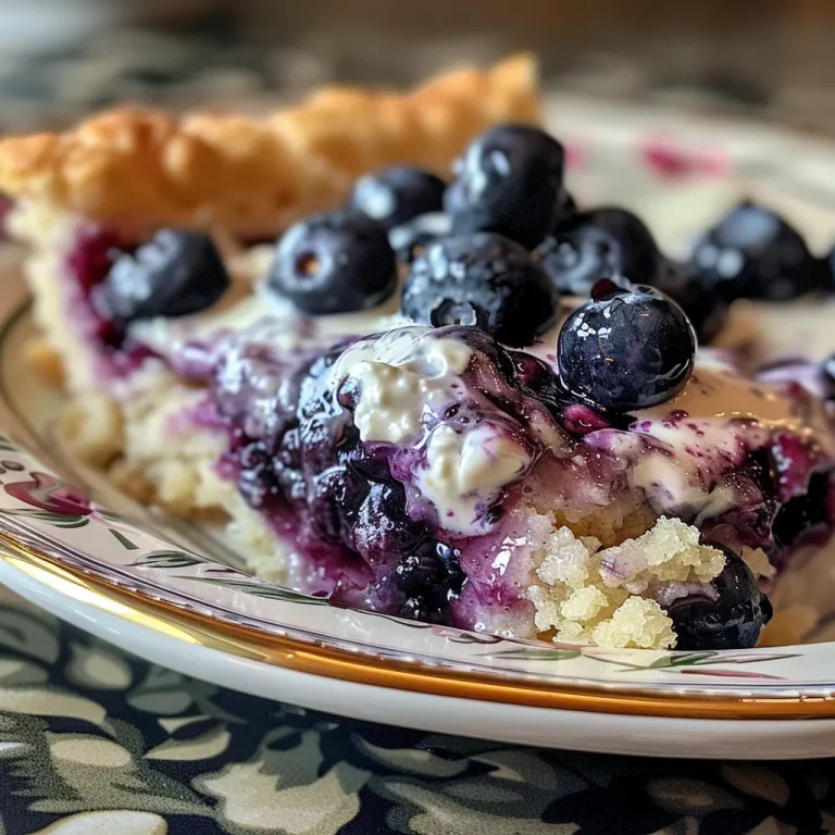 Close-up of a sumptuous dessert featuring blueberries and cream with flaky biscuits.