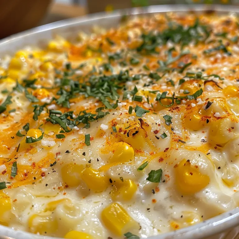 Cream cheese corn casserole in a baking dish, showing a creamy texture with golden corn kernels.