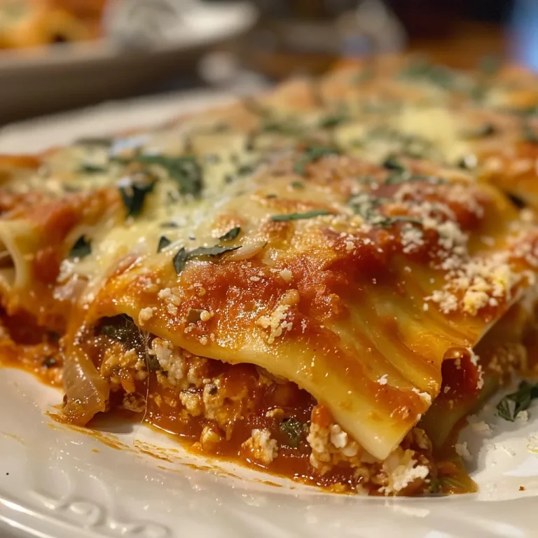 The Manicotti That Will Steal Your Heart (and Your Dinner Guests’) Close-up view of a plate of Italian manicotti filled with ricotta and spinach, topped with marinara sauce.