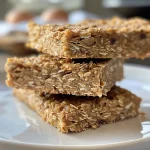 Close-up of soft-baked oatmeal breakfast bars with chocolate chips.