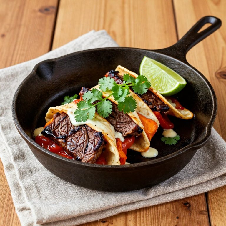 Juicy Steak Fajitas Recipe: Peppers & Melted Cheese!