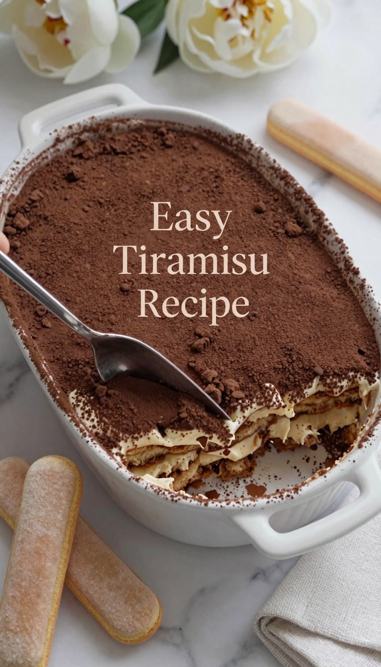 Save this Close-up of tiramisu being served, accented with ladyfingers and peonies. on Pinterest