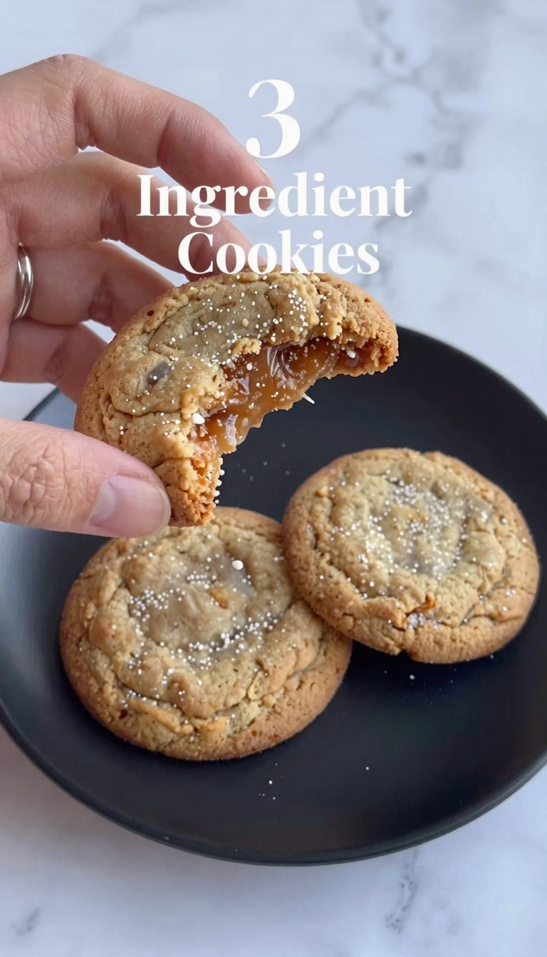 Save this Easy brown sugar cookie recipe image with marble backdrop and 