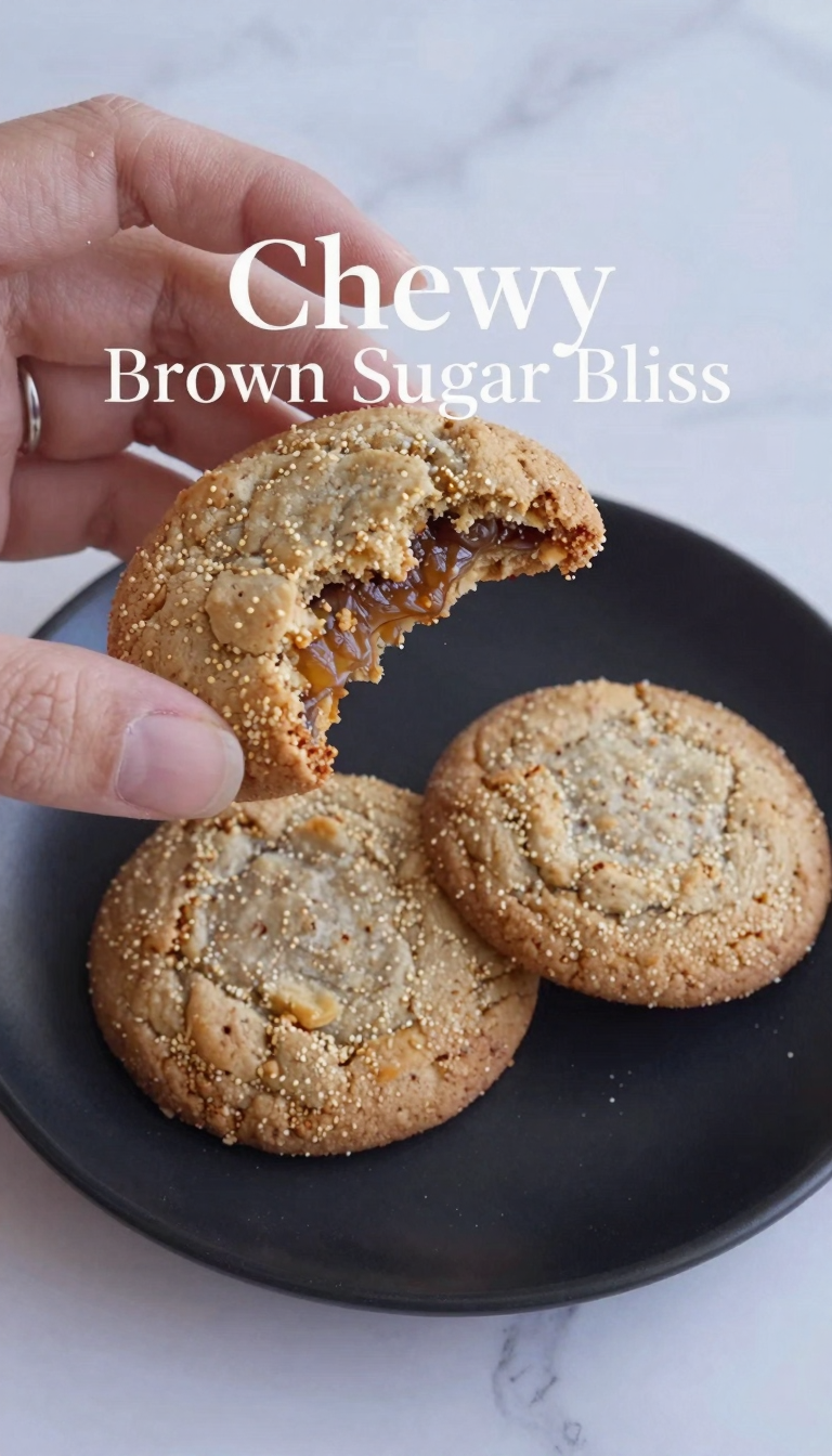 Save this Close-up of chewy brown sugar cookies with a 
