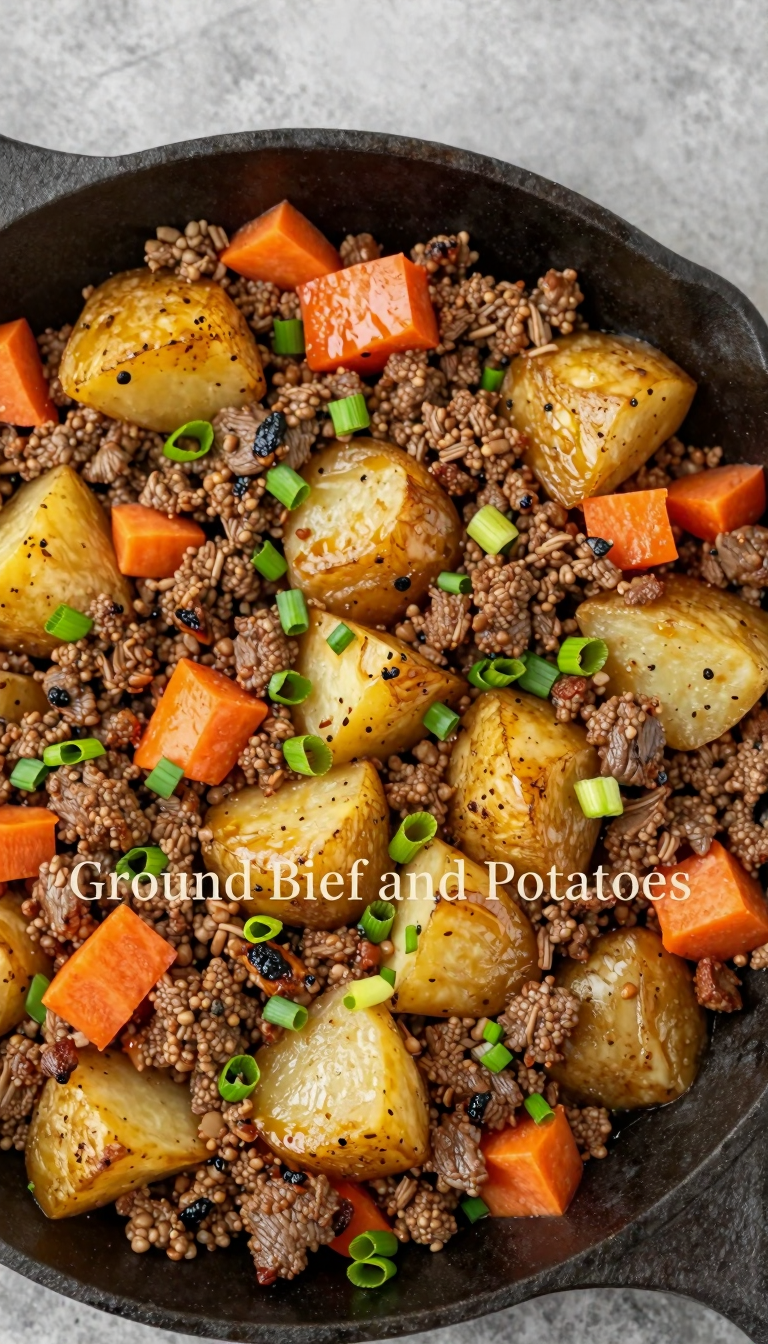 Save this Ground beef hash in a cast iron pan. on Pinterest