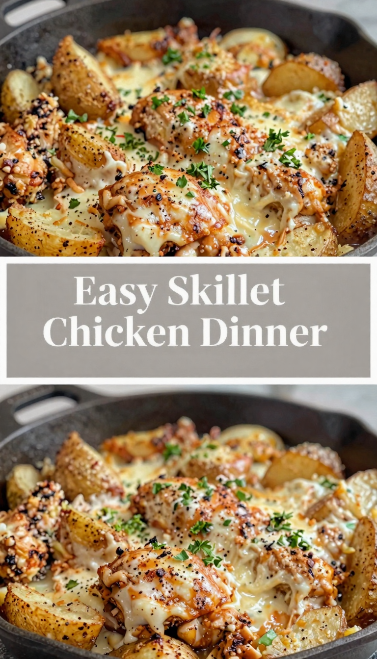 Save this Golden roasted chicken and potatoes in cast iron. on Pinterest