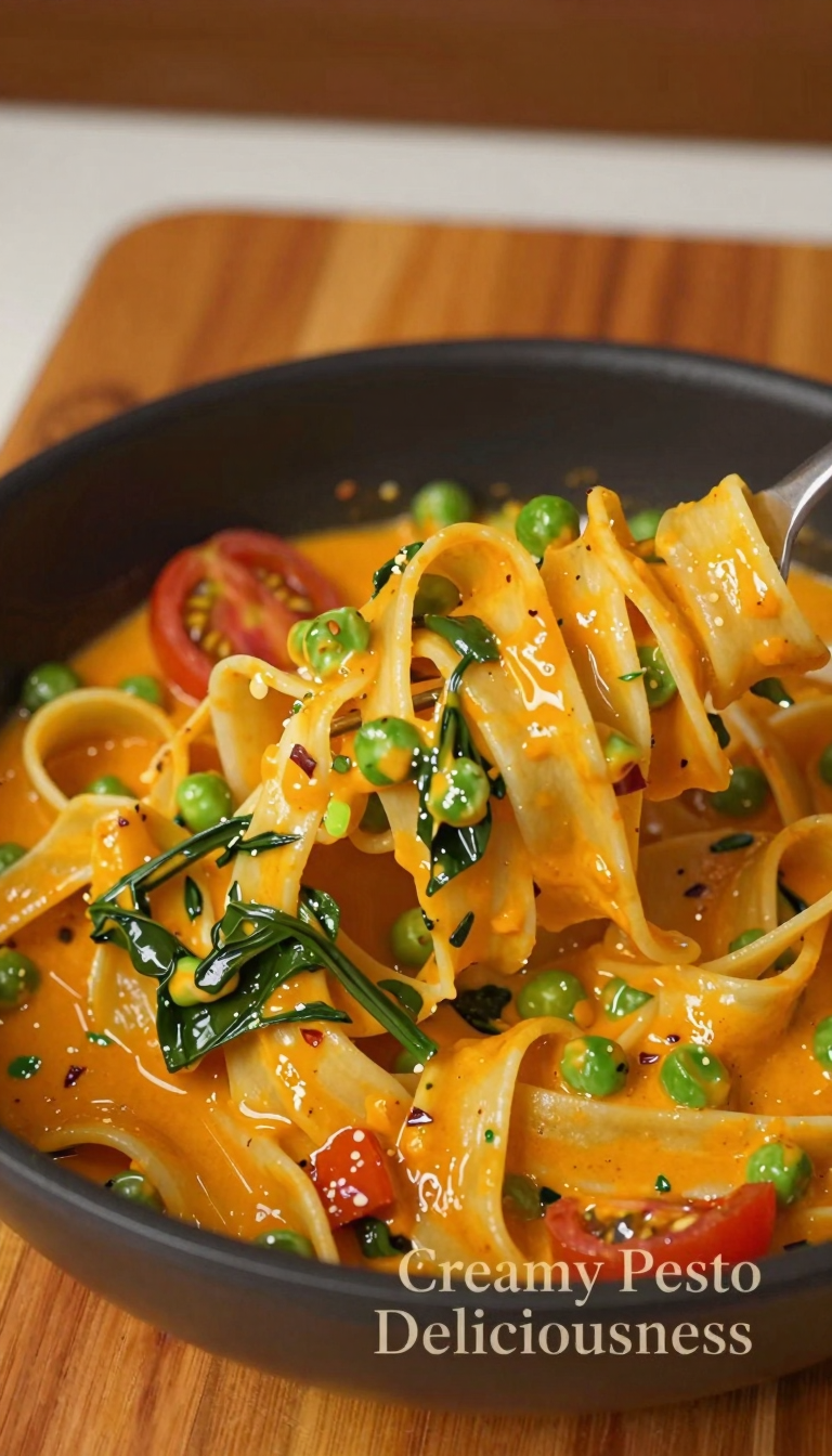 Save this Fettuccine, spinach, peas, and tomatoes in pesto sauce. on Pinterest