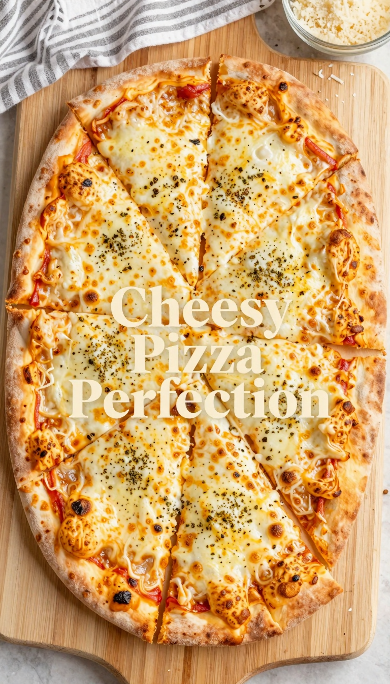 Save this Close-up of a cheese pizza with a 