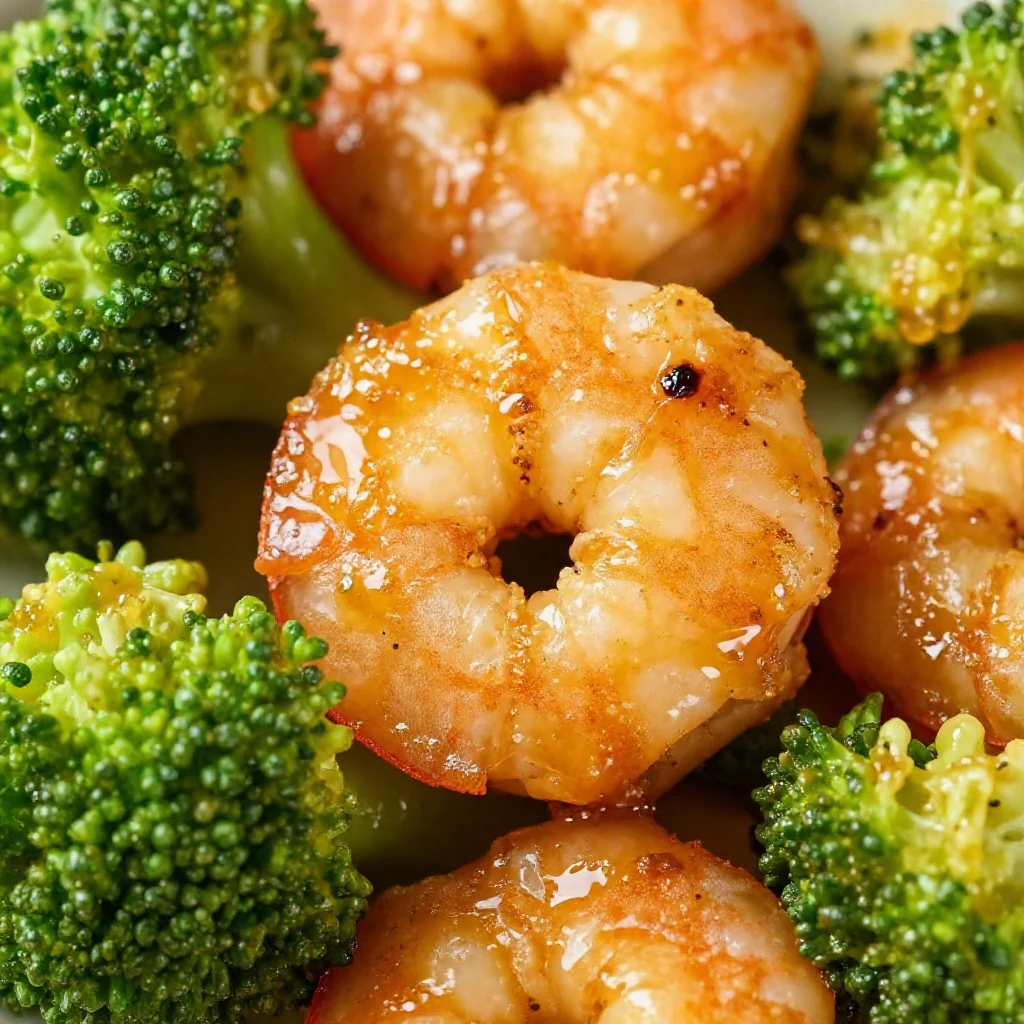 A close-up shot of succulent honey garlic shrimp served over a bed of fluffy white rice, garnished with fresh chopped green onions.