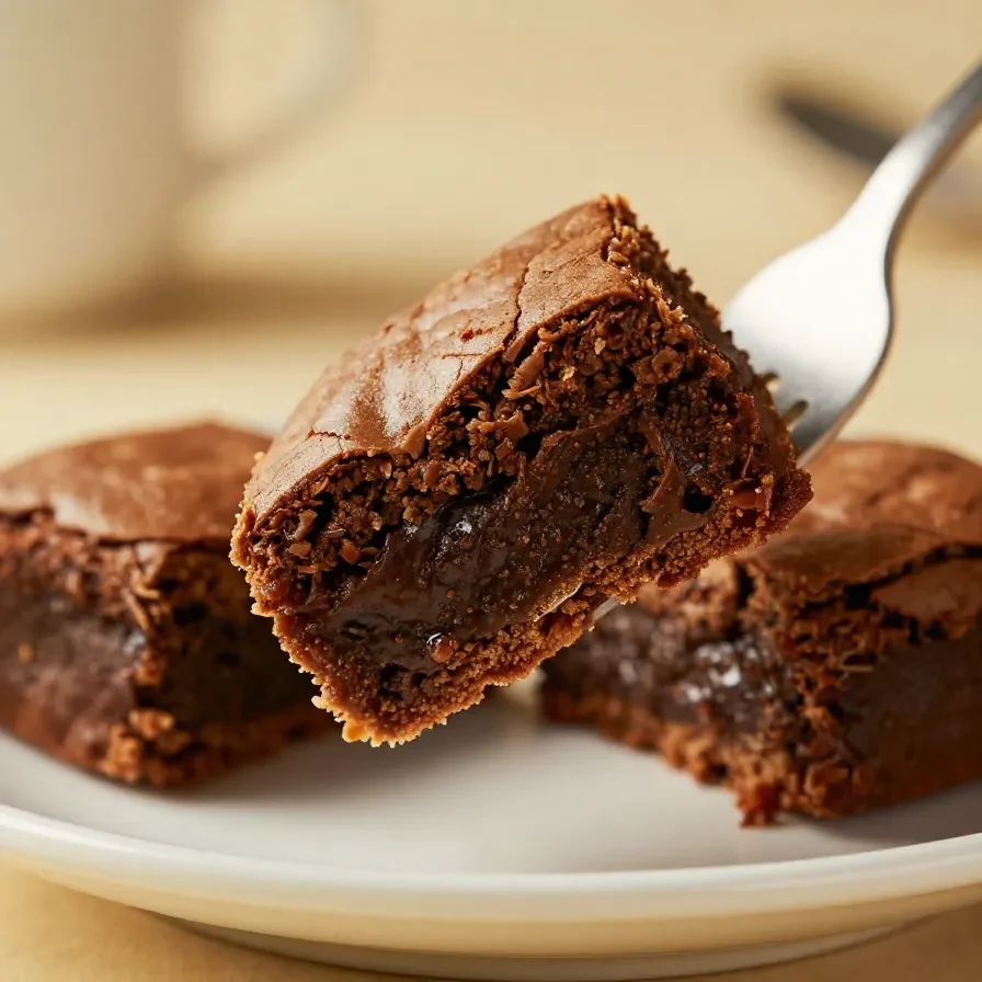 A plate of rich, chocolate brownies decorated with red, white, and blue sprinkles for 4th of July celebrations.