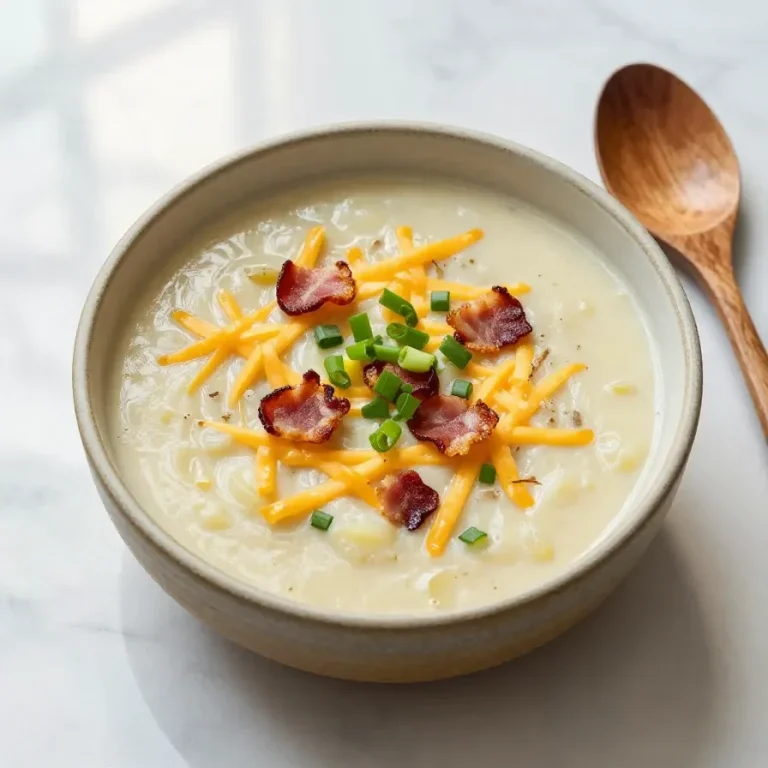 Easy Crock Pot Potato Soup Recipe A bowl of creamy potato soup garnished with green onions and crispy bacon