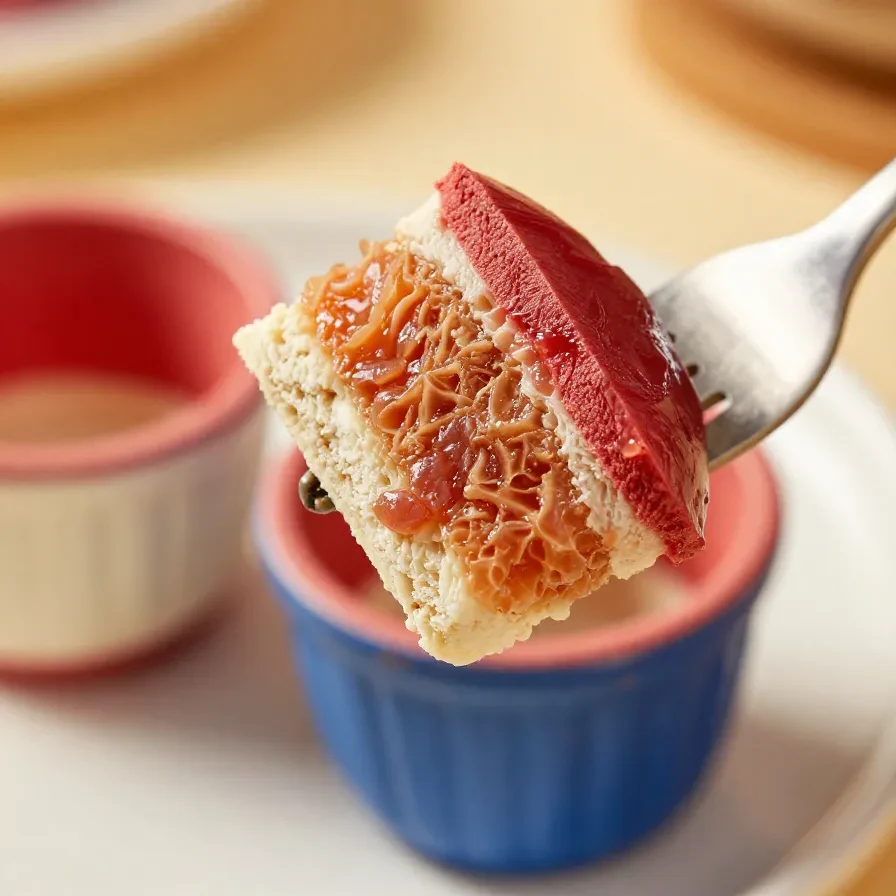Layered dessert cups with red, white, and blue fillings topped with festive sprinkles.