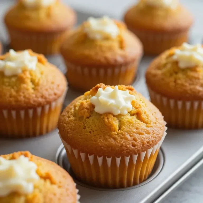Freshly baked Starbucks pumpkin cream cheese muffins on a wooden table