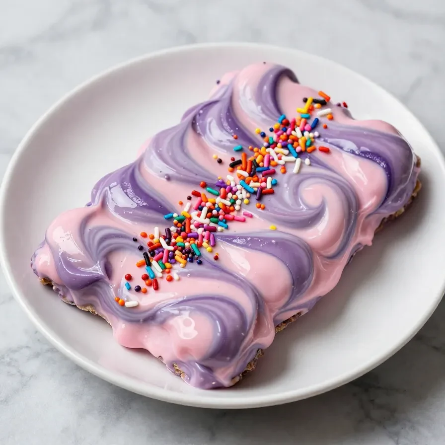 Colorful yogurt bark shaped like a unicorn, a favorite treat for toddlers and kids.
