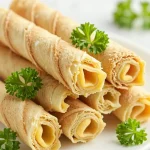 Delicious crack chicken pinwheels arranged on a wooden platter